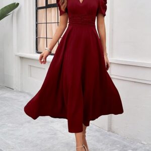 V-Neck A-Line Maxi Dress for Women